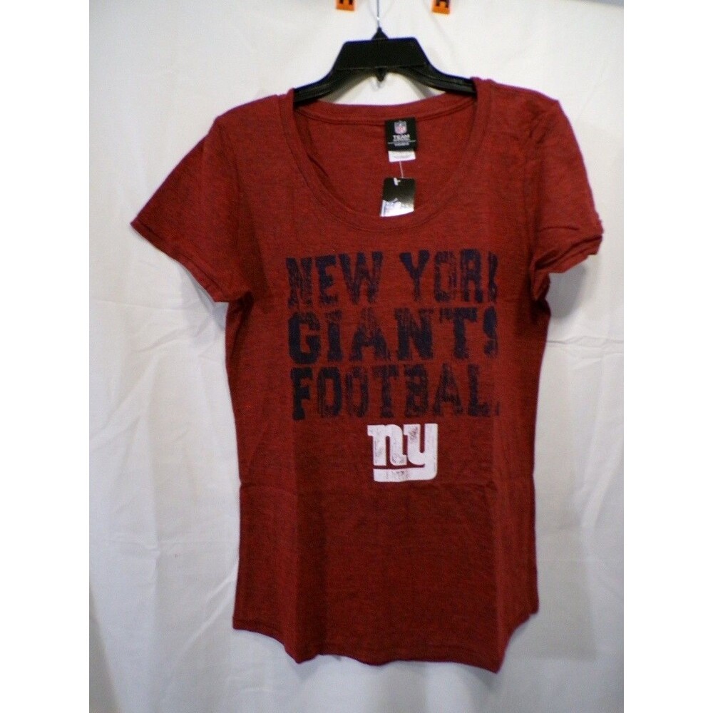 Team Apparel Women's NY Giants Red Scoop Neck T-Shirt L